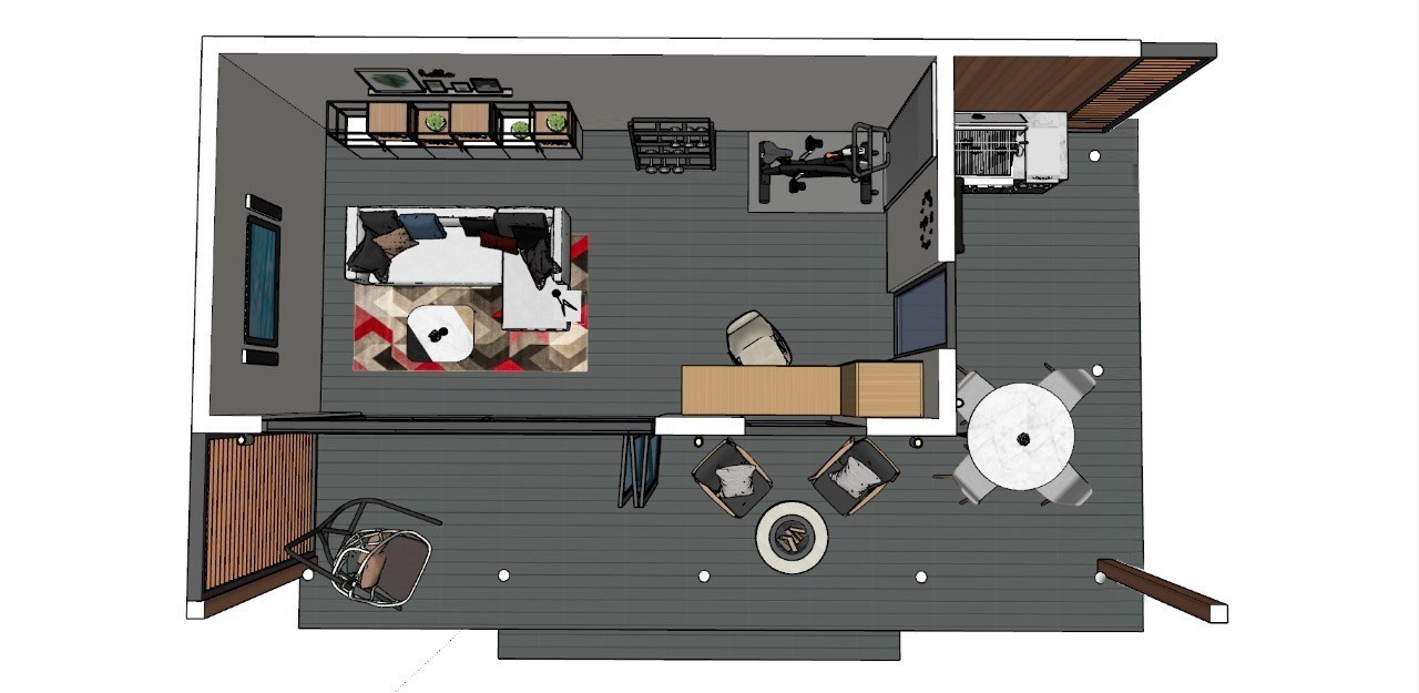 Barbecue area from above